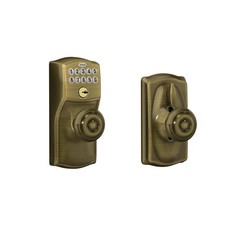 Schlage Camelot Keypad Lock with Knob, Electronic Keyless Door Entry, Flex Lo...