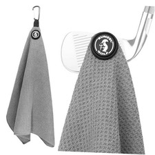 Magnetic Golf Towel, Microfiber Waffle Golf Towel with Clip and Dark Grey