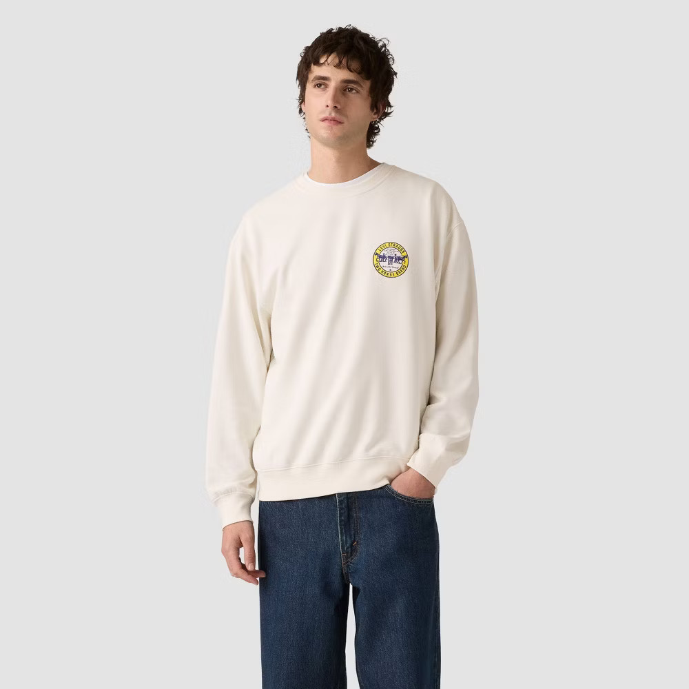 Levis Mens Relaxed Fit Crewneck Sweatshirt - Off-White L 3990₽