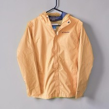 Columbia Boys Waterproof Jacket Size Large 14-16 Orange Omni Tech Windbreaker