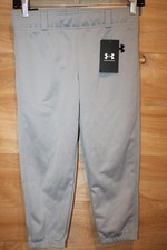 Under Armour Youth Baseball Pants Gray Relaxed Fit YM Elastic Hem Baseball NWT