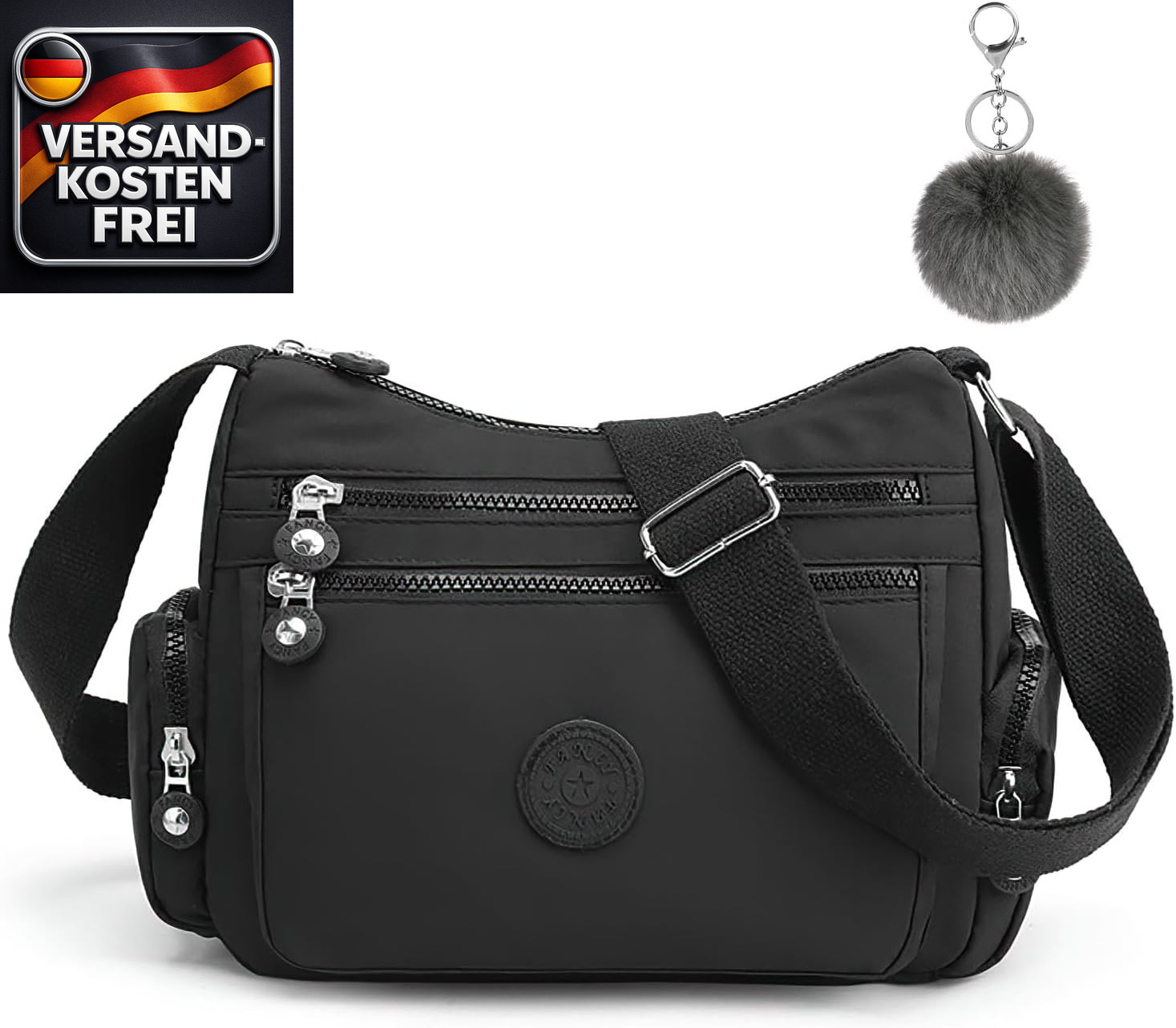 Nylon Umhängetasche Damen Schultertasche Handtaschen Multi Pocket Große Kapazitä