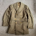 Vintage 1942 WW2 US Military Wool Jeep Coat Cowl Collar Belted Mackinaw Named