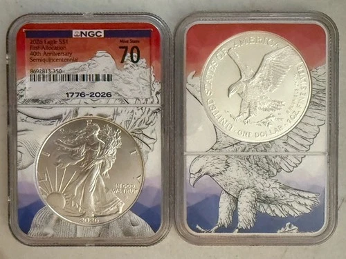 2026 Eagle S$1 First Allocation 40Th Anniversary Semiquincentennial MS70
