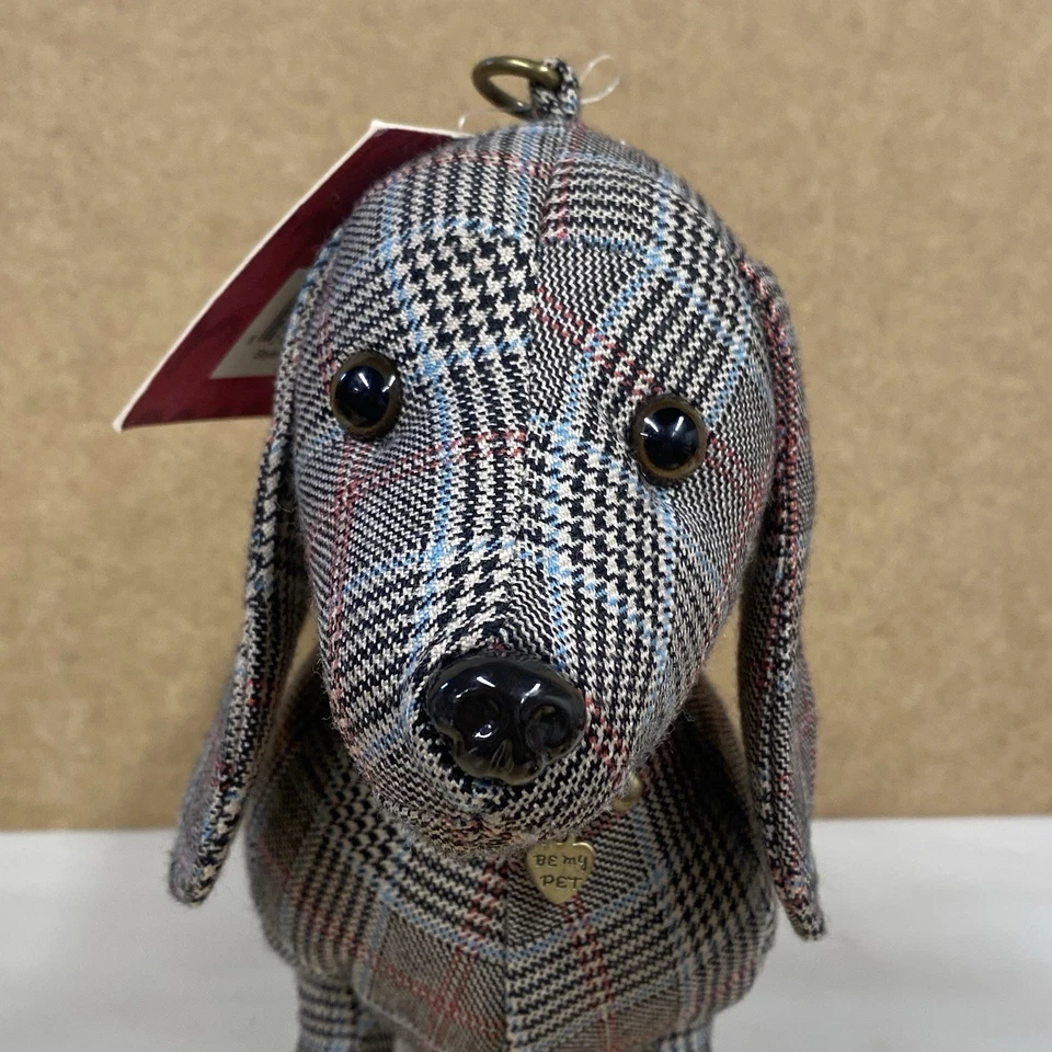 Fuzzy Nation Dog Lover Purse Plaid Dachshund Wiener Dog Shaped - NO STRAP - Image 2 of 4