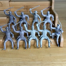 Marx Civil War Union Cavalry Riders Set of 9 Gray Read