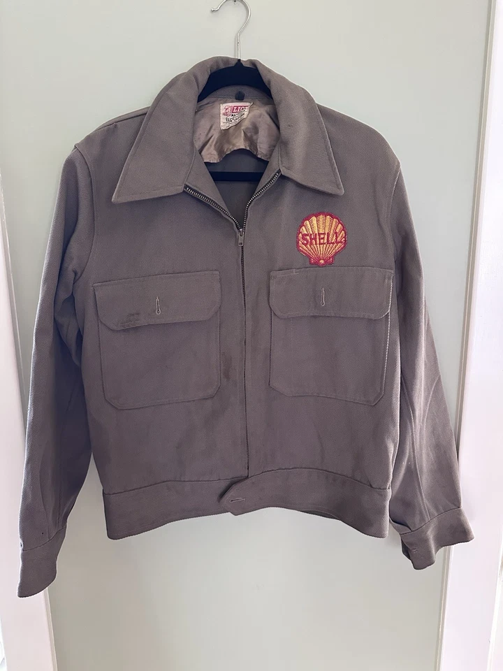 Gran Chaqueta De Colección 1940’s-1950’s SHELL Gasolinera Uniforme León OH EE. UU. Lana Foto 3 de 4