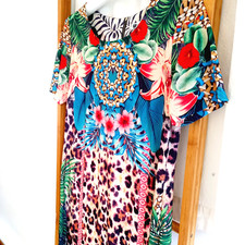 Rockmans Tropical Leopard Print Dress Size S vibrant and striking design