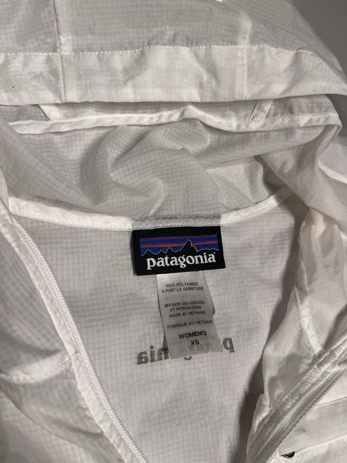 Patagonia Jacket Women's XS White Houdini Thin Coat Hiking Outdoor Hooded Nylon thumbnail 10