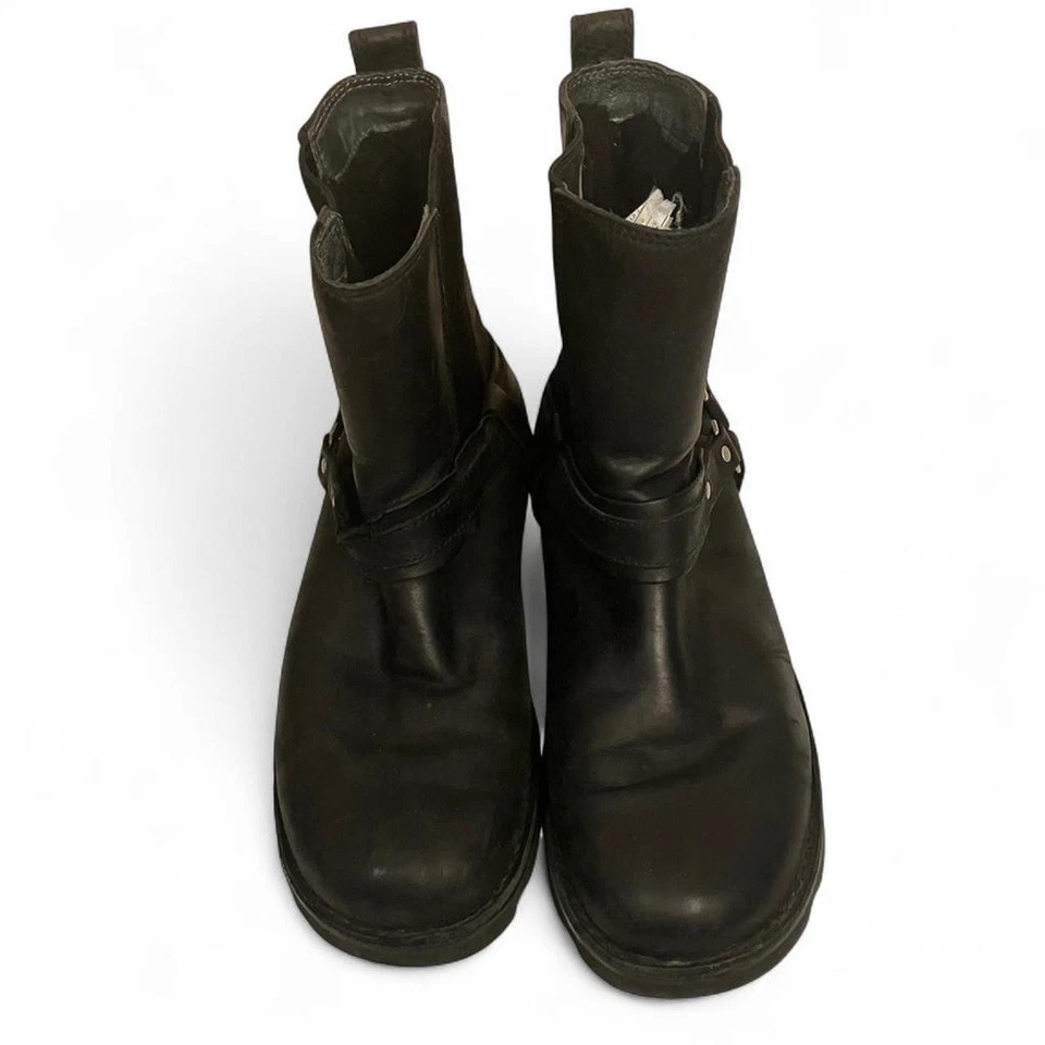 UGG Driskill 男式黑色皮革背带靴 – Moto Biker US 8.5 — 第 2/4 张图片