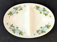 Vintage Noritake Blue Orchard Cook'n Serve Divided Serving Dish Bowl Japan #6695