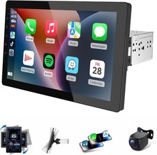 10 inch Single Din Radio Android 13 Car Stereo with Wireless Apple Carpla