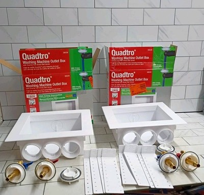 2 Pack Oatey Quadtro 38528 Washing Machine Outlet Box 1/4'' Turn x 2'' Hub OB.