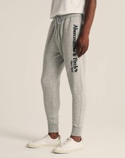 Abercrombie And Fitch Classic Y2K Spell Out Gray Joggers Mens L A008889