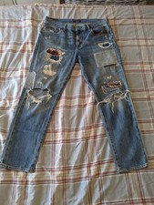 Polo Ralph Lauren Patch Denim Patchwork The Avery Boyfriend Jeans Size 27 32x26