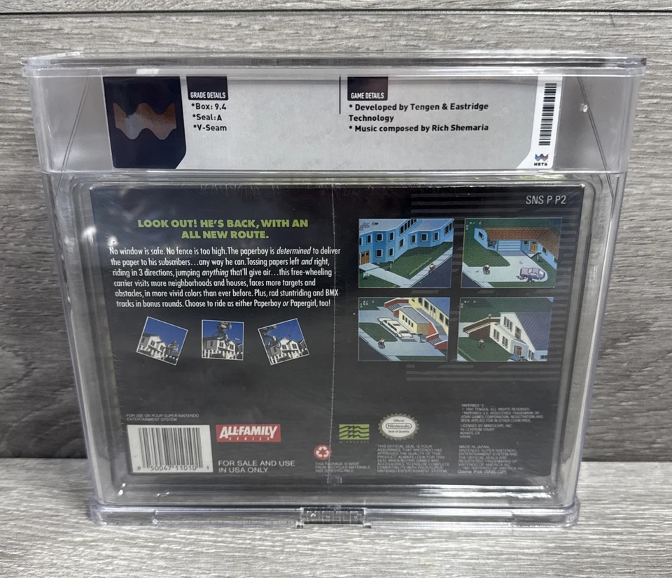 1st Print #1 Pop Paperboy 2 9.4 A MIJ Japan Super NES Nintendo SNES WATA CGC VGA - Image 4 of 4