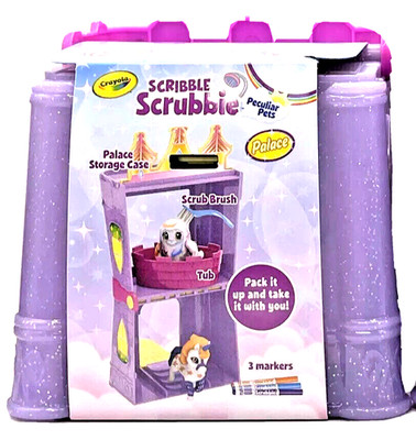Crayola Scribble Scrubbie Peculiar Pets Palace Play Set 2 Pets Markers Brush