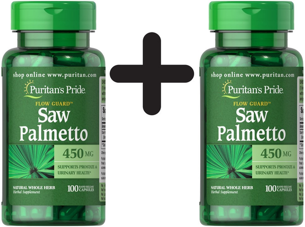 2 X Puritans Pride Saw Palmetto, 450Mg - 100 Caps (114,95 Eur/Kg)-image