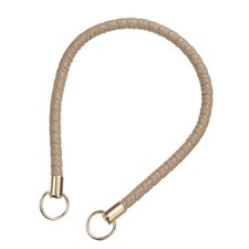 Braided Purse Straps, 23.6" Leather Handbag Handle with Ring, Khaki