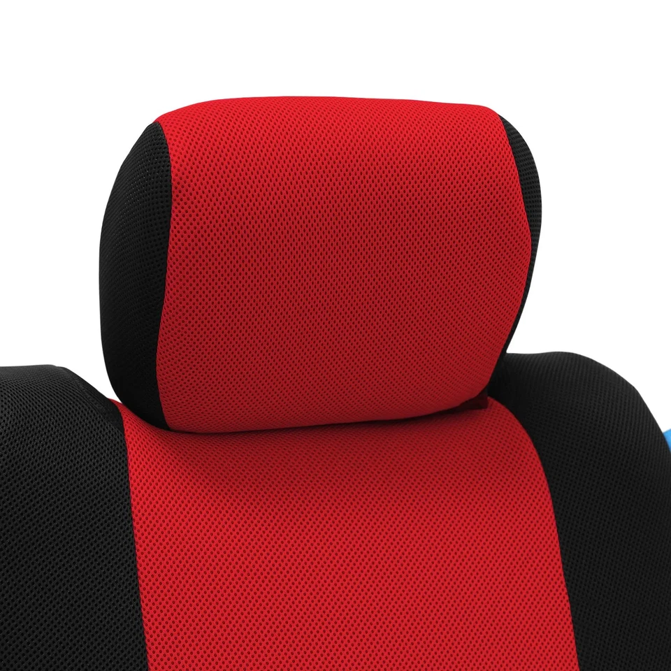 For Pontiac Grand Am 99-05 Spacer Mesh 2nd Row Black & Red Custom Seat Covers - Image 2 of 4