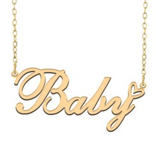 Baby Custom Pendant Name Necklace Customized Personalized with Heart Neckla - 01