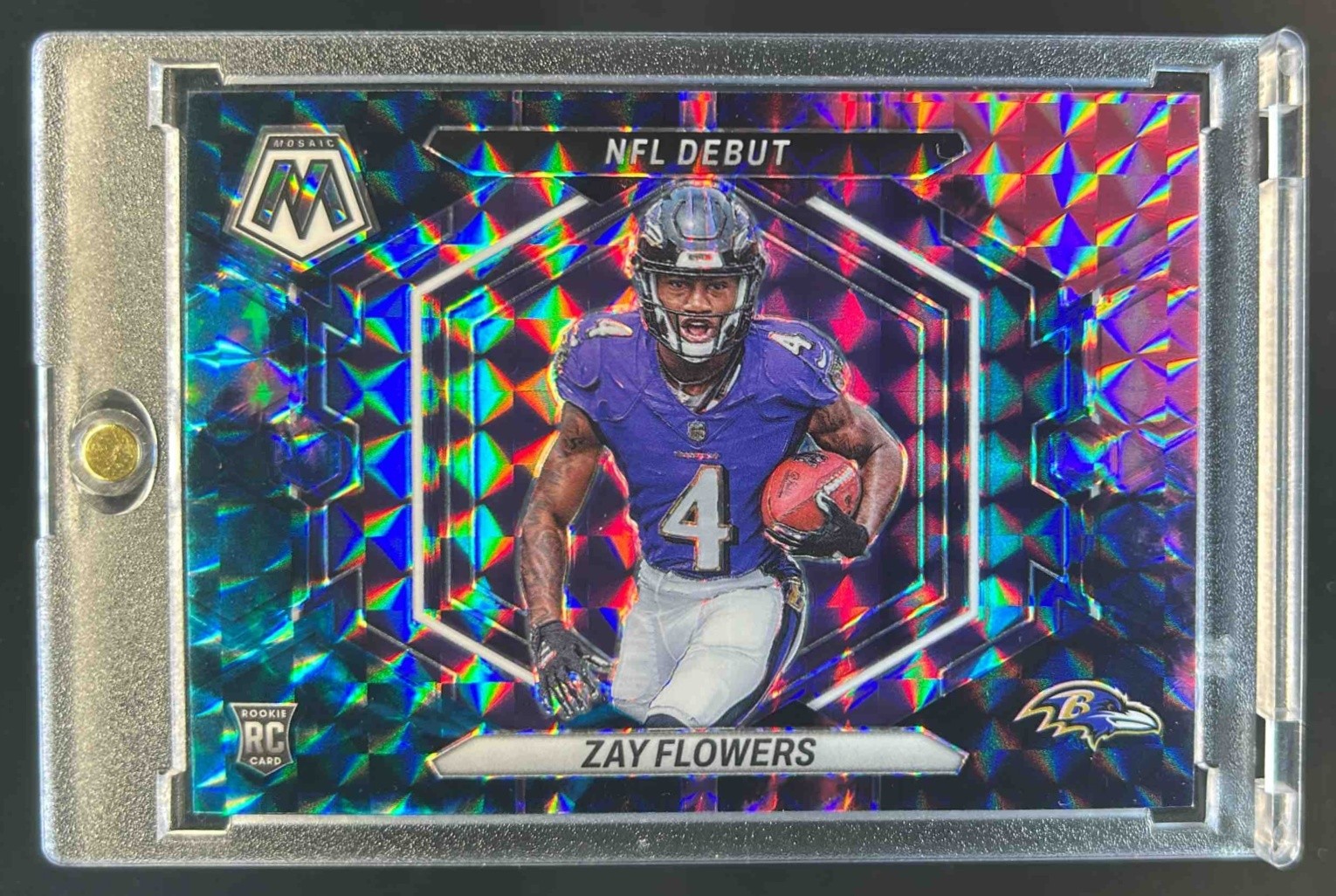 2023 Mosaic Zay Flowers RC Nebula Choice Mosaic Prizm NFL Debut #1/1 Ravens