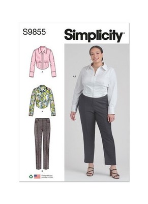 Simplicity 9855 Schnittmuster Misses Top & Hose Größe 10-18&20-28w&30-38w Erwachsene