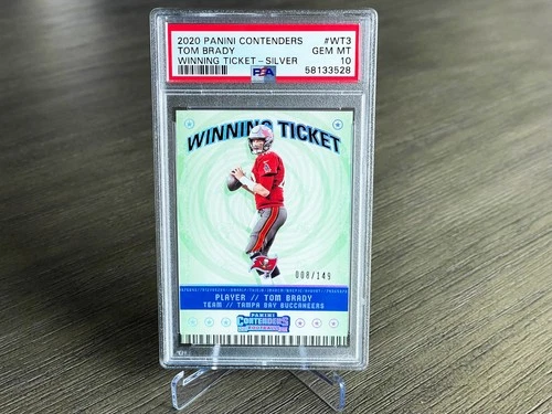 2020 Contenders TOM BRADY Winning Ticket SILVER 🔥/149   PSA 10 Gem Mint  POP 3