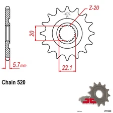 JT Sprockets Countershaft Sprocket 520 Pitch 12 Tooth Yamaha YZ250FX (2015-2018)