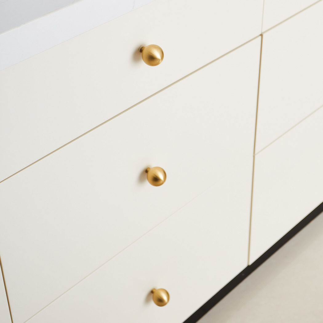 gold knobs for ikea dresser GOLD NAILHEAD IKEA DRESSER MAKEOVER {BEFORE + AFTER}