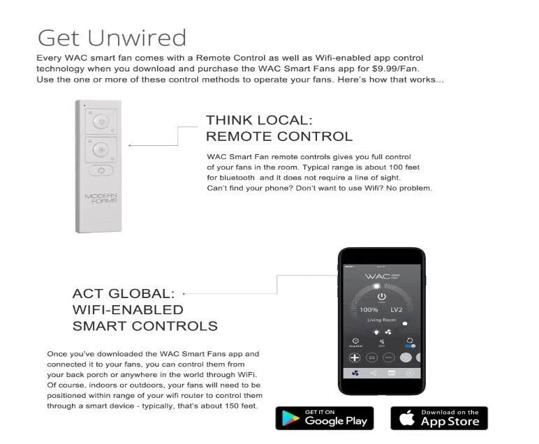 WAC Lighting 54 in. 3000K Integrated LED Indoor/Outdoor Ceiling Fan F-054L-SB/MB - Image 3 of 4