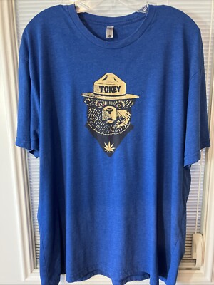 L-Next Level Tokey T Shirt. L. Blue
