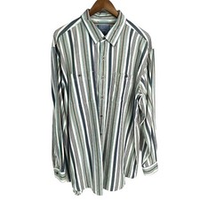 Vtg LL Bean Men Long Sleeve Shirt XL REG Multicolor Striped 100 Cotton