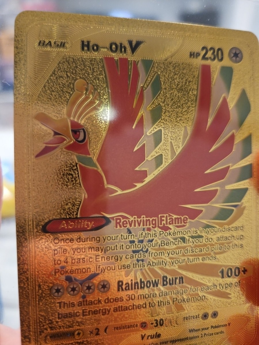 Ho-Oh V Gold Foil Fan Art Vinyl Textured Collector Pokemon