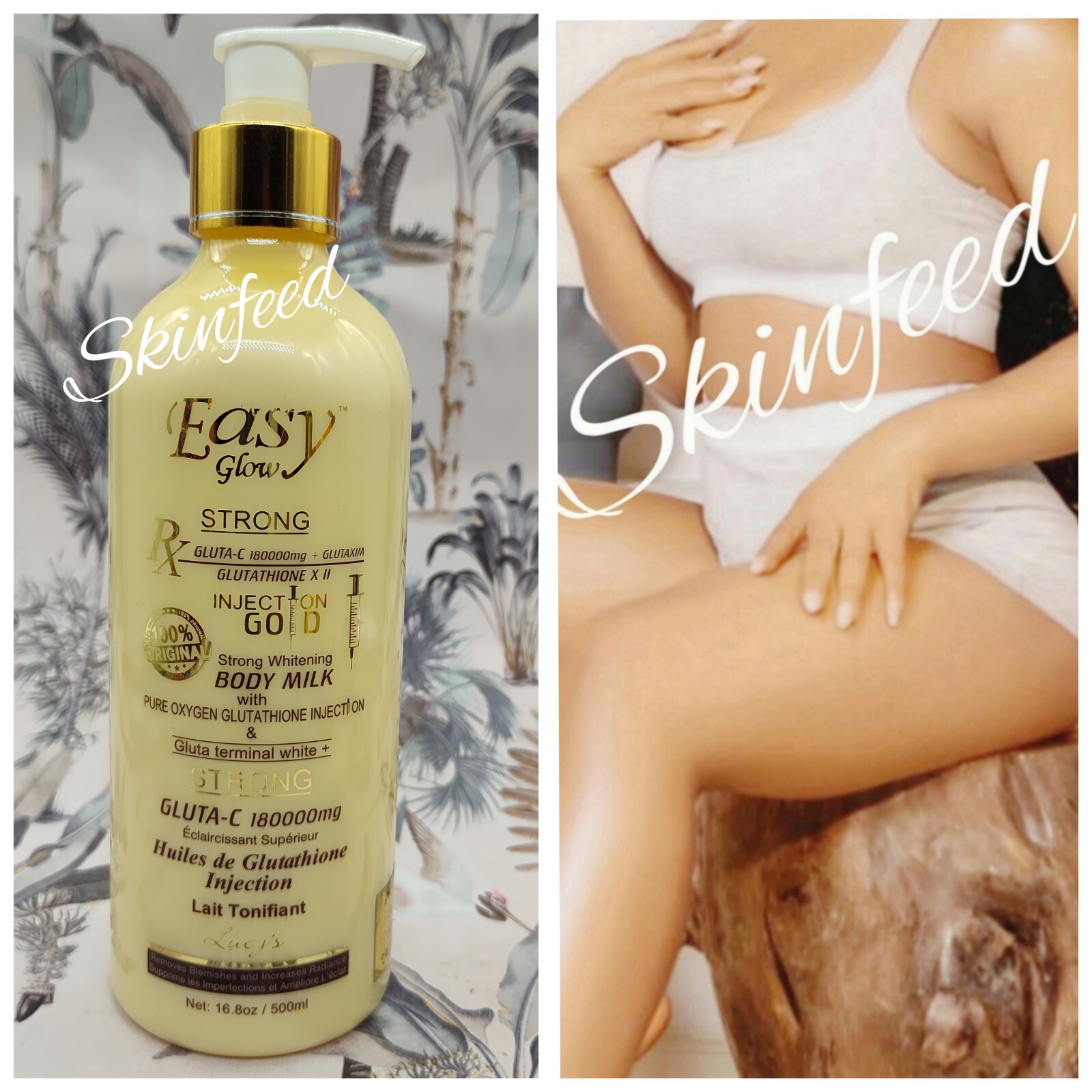 X 1 Easy Glow  Glutathion Body Milk GOLD. 💯 Original 500m