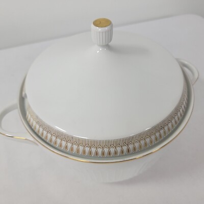 Hutschenreuther Arzberg Bavaria Germany Luxor White Gold Soup