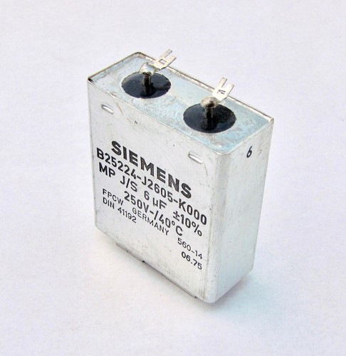 Siemens 6uF 250V MP J/S Capacitor B25221 Klangfilm, Crossover 6µF - Picture 2 of 2