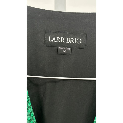 Larr Brio Men's Medium Green & Black Diamond Pattern Vest - Picture 3 of 7