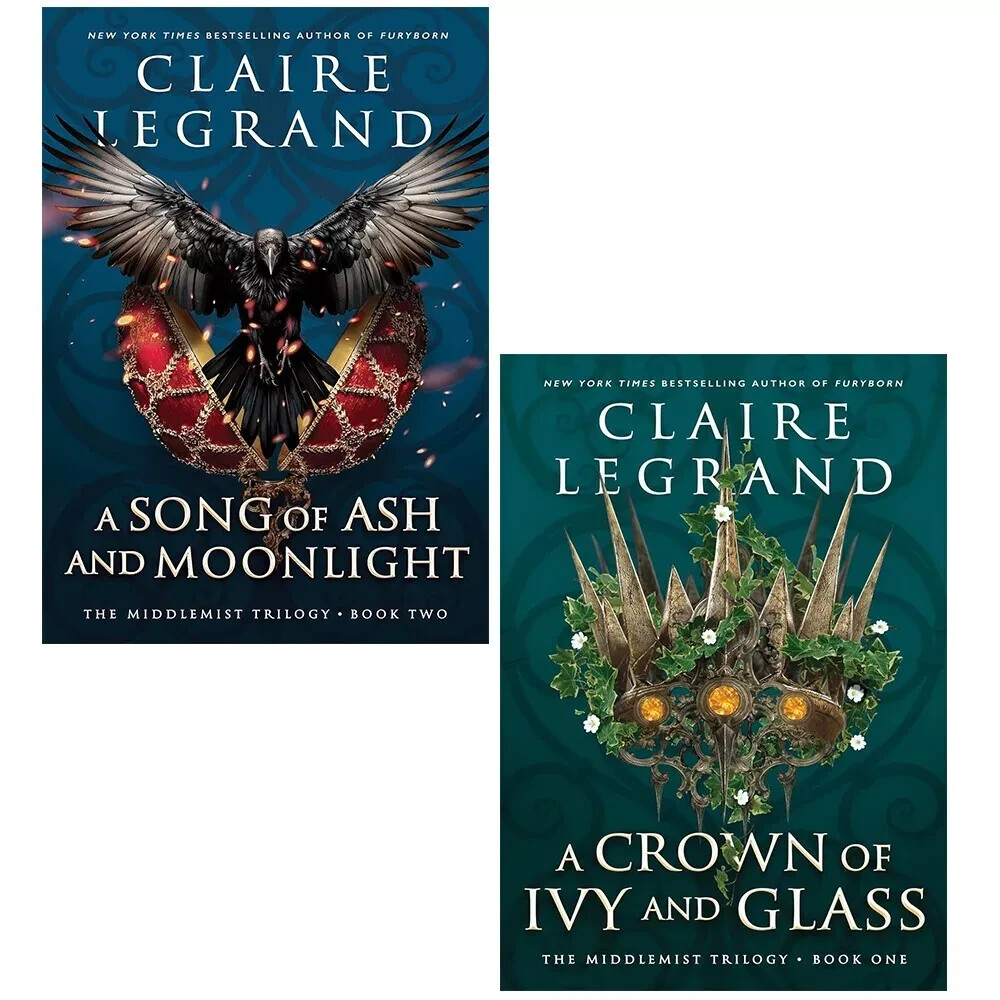 Claire Legrand Collection 2 Books Set Crown of Ivy Glass, Song of Ash Moonlight