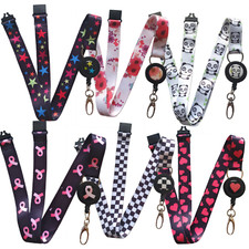 SpiriuS Retractable Reel Lanyard Strap ID Card Holder Breakaway safety clip 
