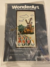 Wonderart Crewel Embroidery 5315 Windmill 10 x 20" stitchery Kit Sealed