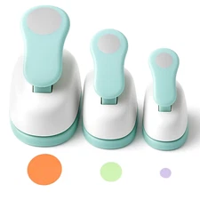 3 Pack Circle Hole Punch Set 1in 5/8in 3/8in Scrapbooking Craft Cutter Tools
