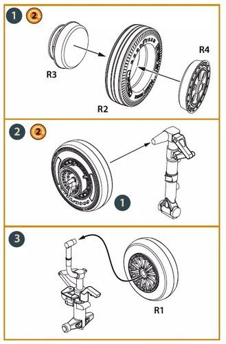Clear Prop! CPA72163 F-86A wheel set type 1 for CP kits - Picture 2 of 3