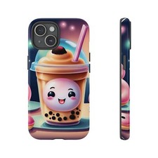 Kawaii Bubble Tea Phone Case, Cute Phone Holder, Gift for Tea Lovers, Anime