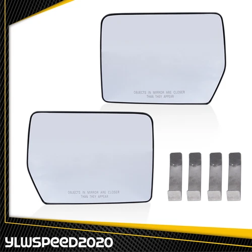 Fit For 04-10 Ford F150 Mark LT Pickup Power Mirror Glass LH & RH Side Pair
