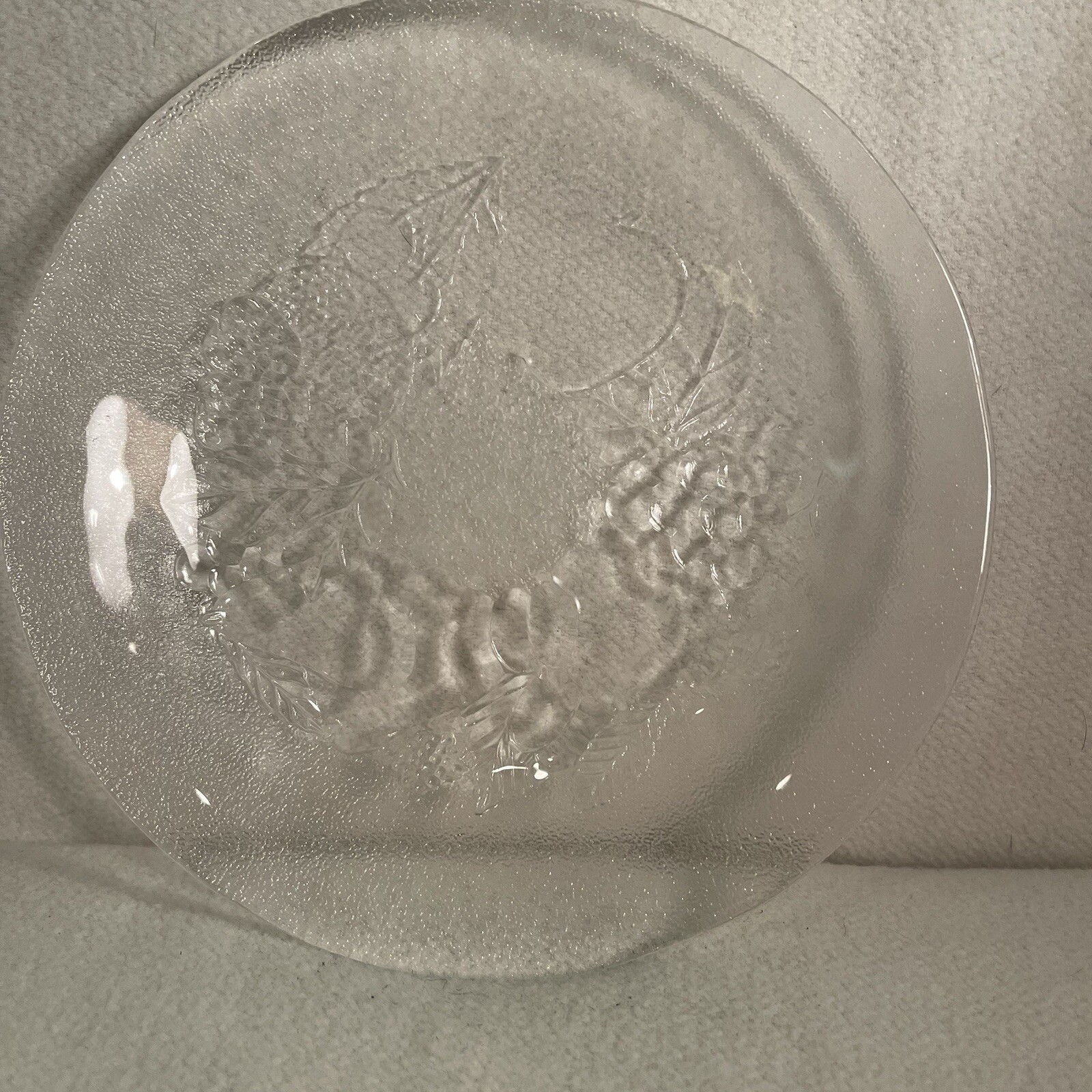 Vtg Cristal D'Arques Arcoroc Gourmande Clear Raised Fruit Salad Plate