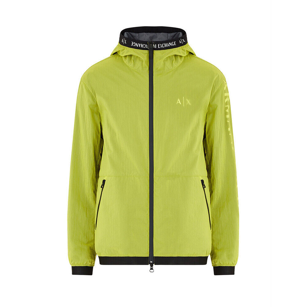 Armani Exchange AX Reflective Logo Nylon Zip Up Jacket LARGE