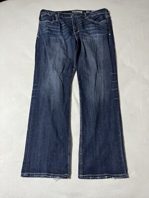 BKE Seth Mens 38x33 Blue Denim Straight Leg Jeans *Tored/Needs Repair* sku01