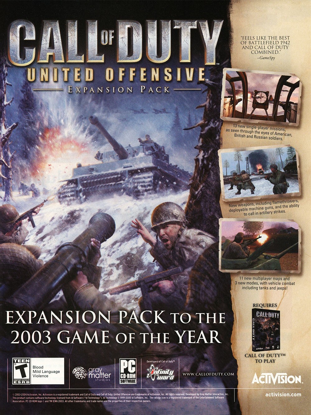 Call Of Duty United Offense PC Original 2005 Ad Authentic GOTY Video ...
