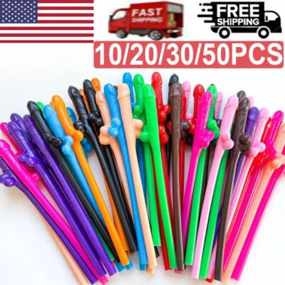 10~50x Penis Straws Bachelorette Party Supplies Bach Decoration Drinking Favors